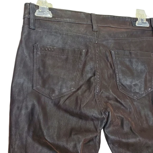 Blank NYC Vegan / Faux Leather Dark Brown Skinny Pants Size 26 - Picture 8 of 16